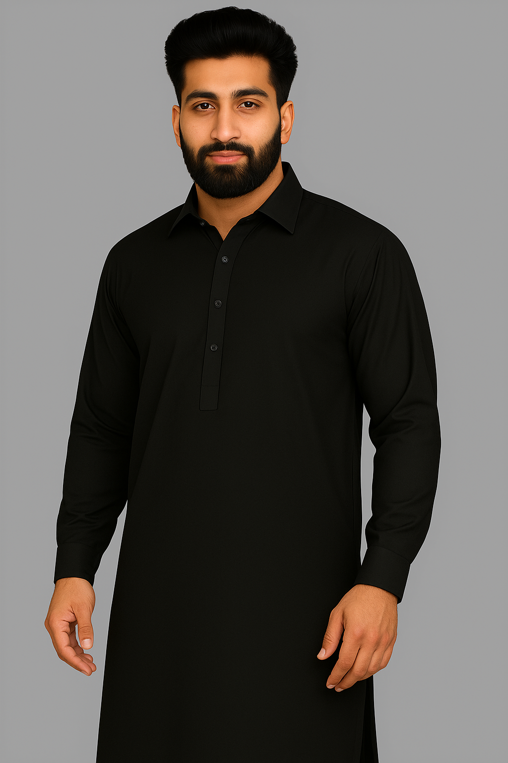 SIYAAH - BLACK WASH & WEAR UNSTITCHED KAMEEZ SHALWAR FABRIC