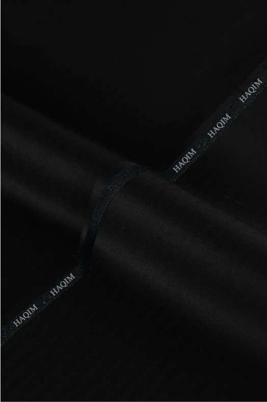 Black Knight - BLACK COTTON UNSTITCHED KAMEEZ SHALWAR FABRIC