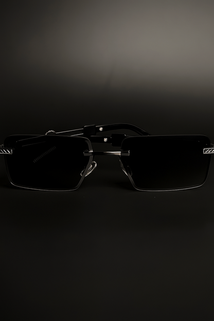 Black sunglasses on a black background