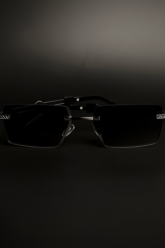 Black sunglasses on a black background
