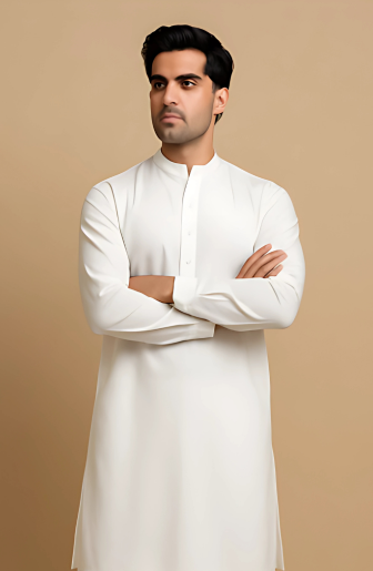 White Sultan - WHITE BOSKI UNSTITCHED KAMEEZ SHALWAR FABRIC